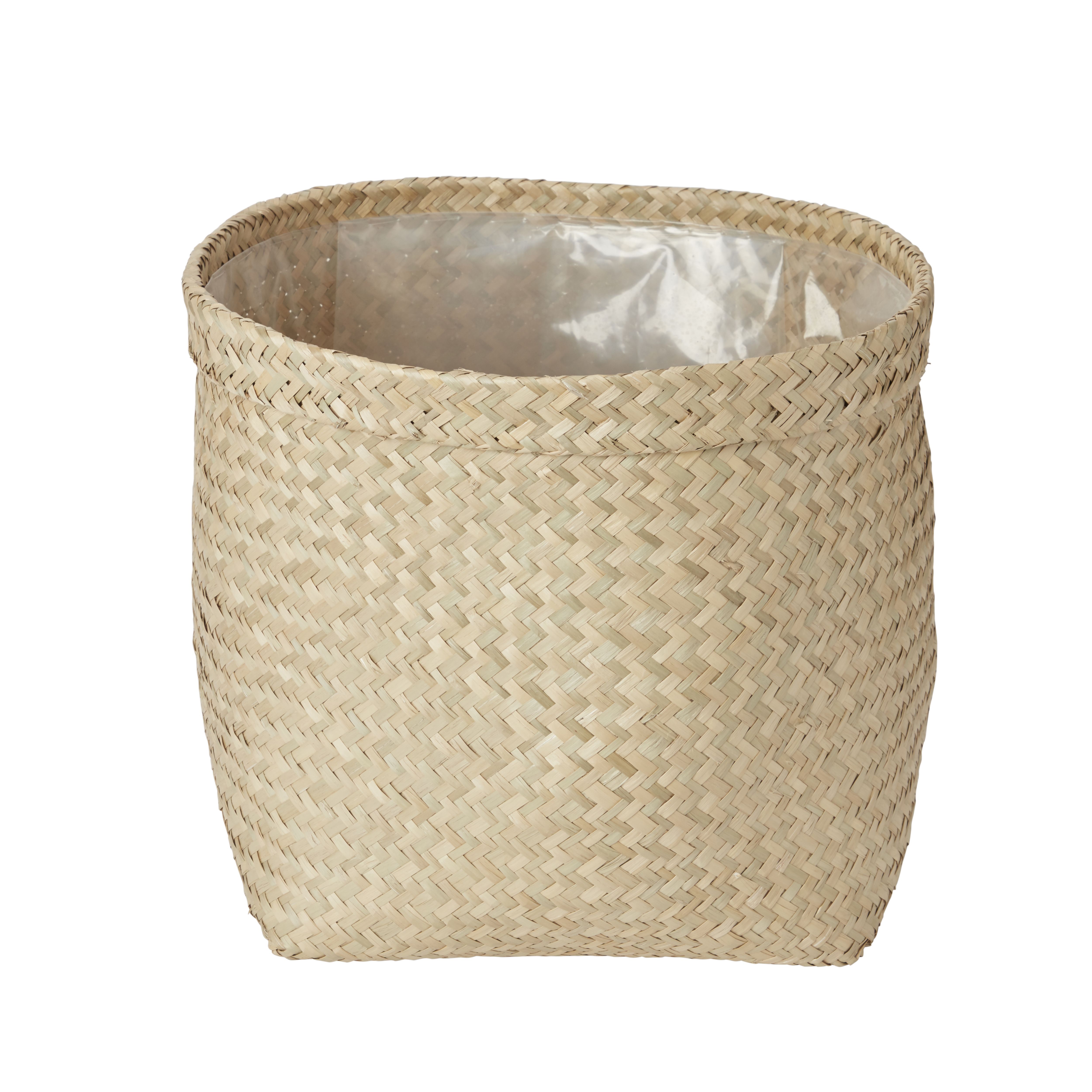 GoodHome Natural Seagrass Herringbone Round Plant Pot (Dia)35Cm Price Comparisons | Compare The Build