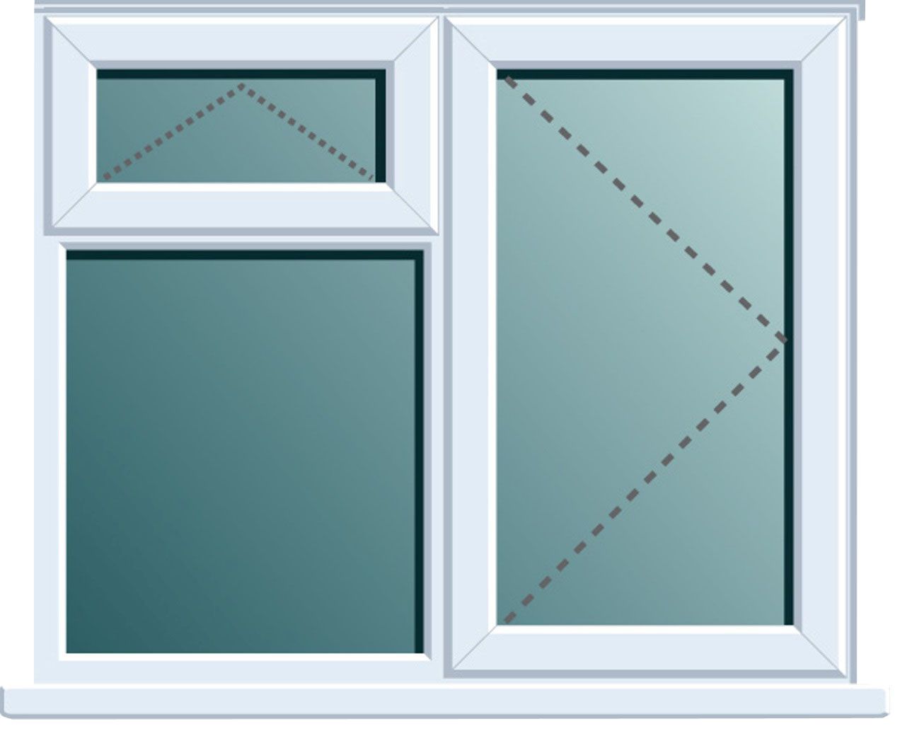 Frame One White Pvcu Rh Side Hung With Top Vent Over Fixed Lite Window (H)970mm (W)1190mm Price Comparisons | Compare The Build