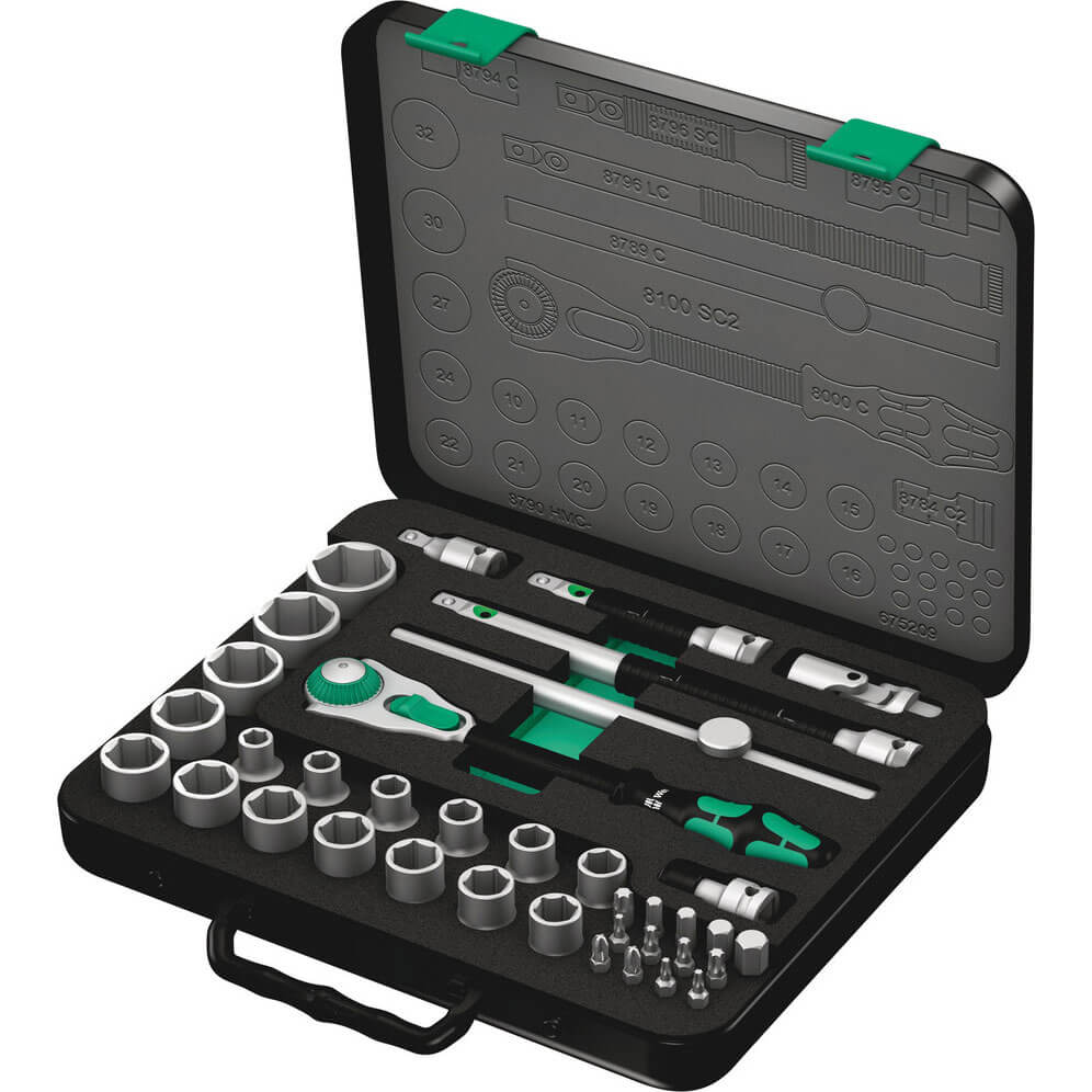 Wera 8100 SC2 Zyklop 37 Piece 1/2" Drive Socket Set 1/2" Price Comparisons | Compare The Build