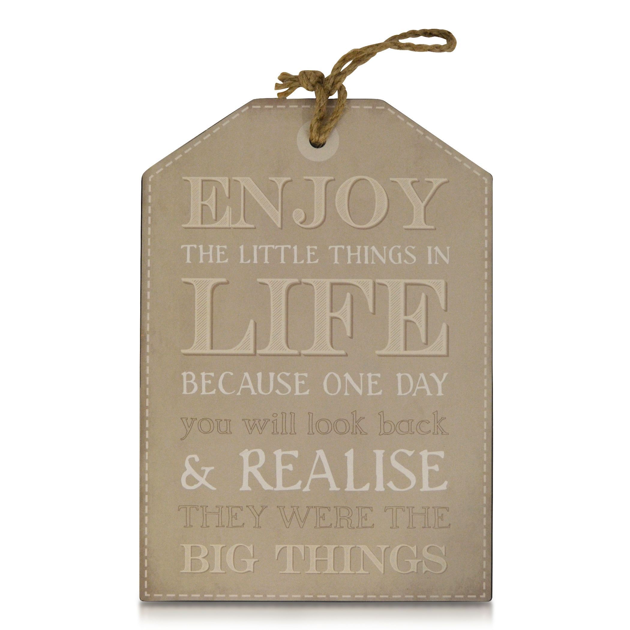 Natural Matt Typography Tin Hanging Plaque Price Comparisons | Compare The Build