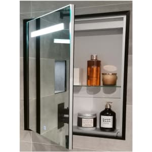 Abacus Melford Black Surround LED Recessed Mirror Cabinet with Integrated Shaver Socket - 700 x 500mm Price Comparisons | Compare The Build