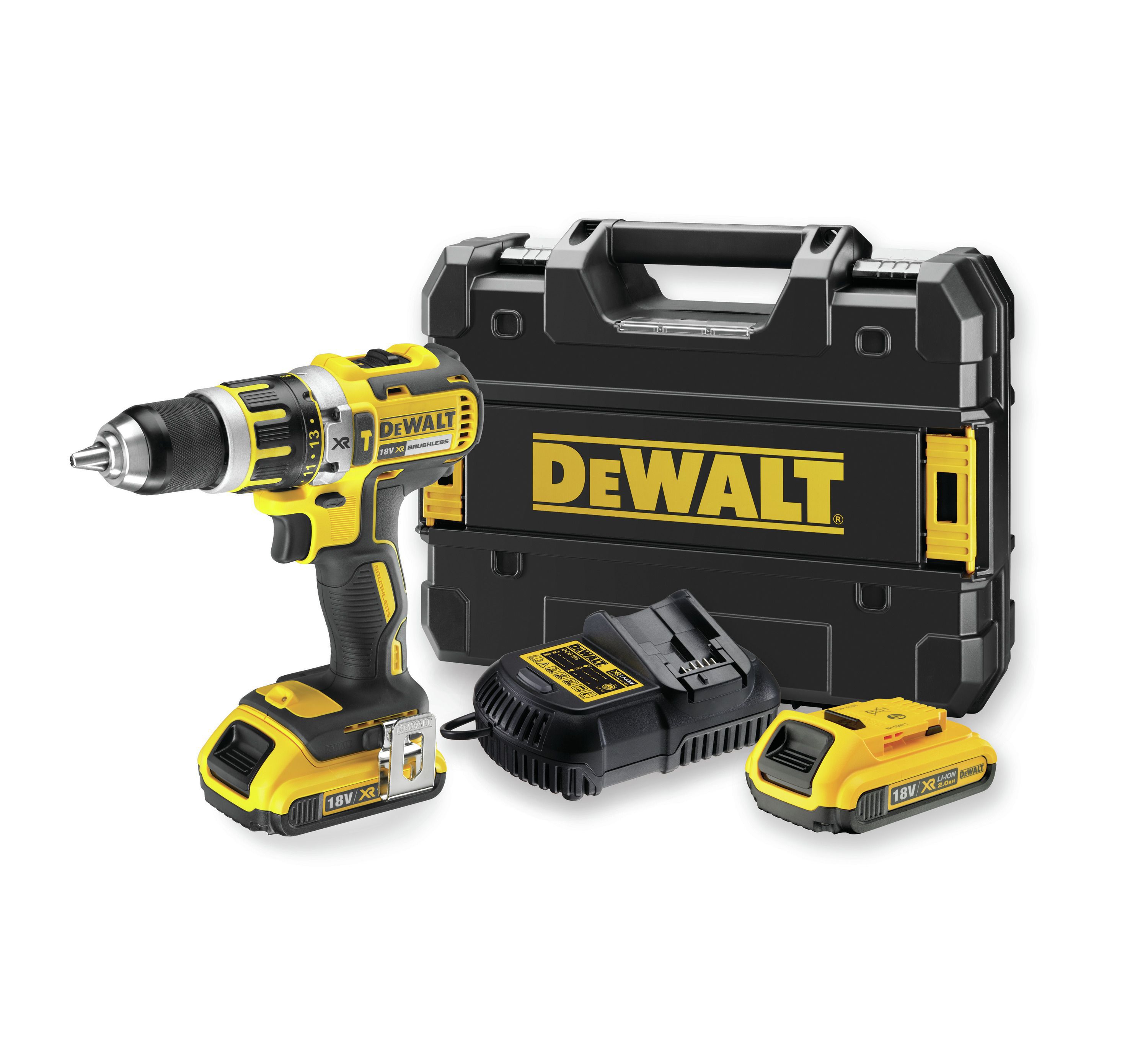 DeWalt XR 18V 2Ah Li-ion Cordless Brushless Combi drill DCD795D2-GB - 2 batteries included | Compare The Build