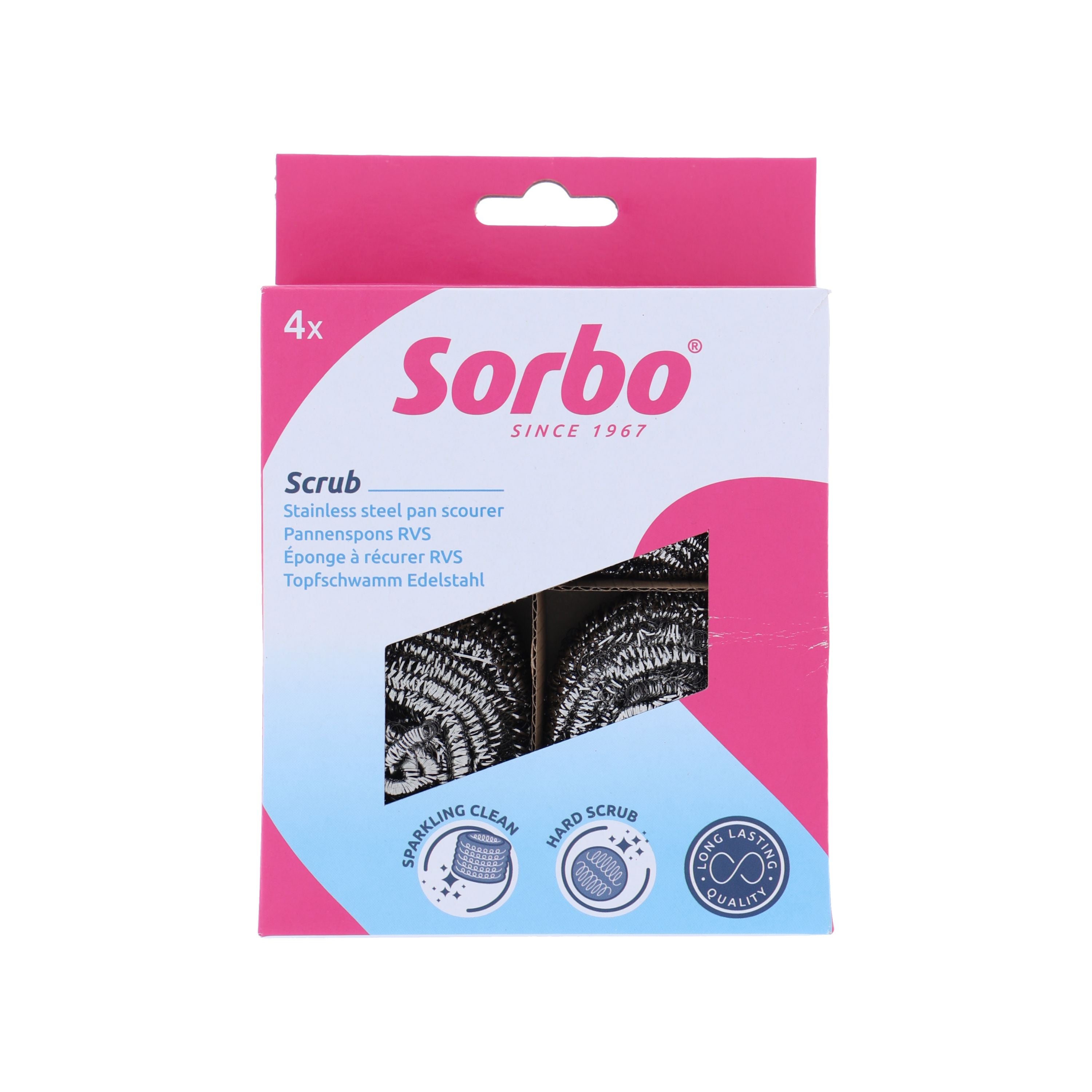 Sorbo Pack of 4 Stainless Steel Pan Scourers Silver Price Comparisons | Compare The Build