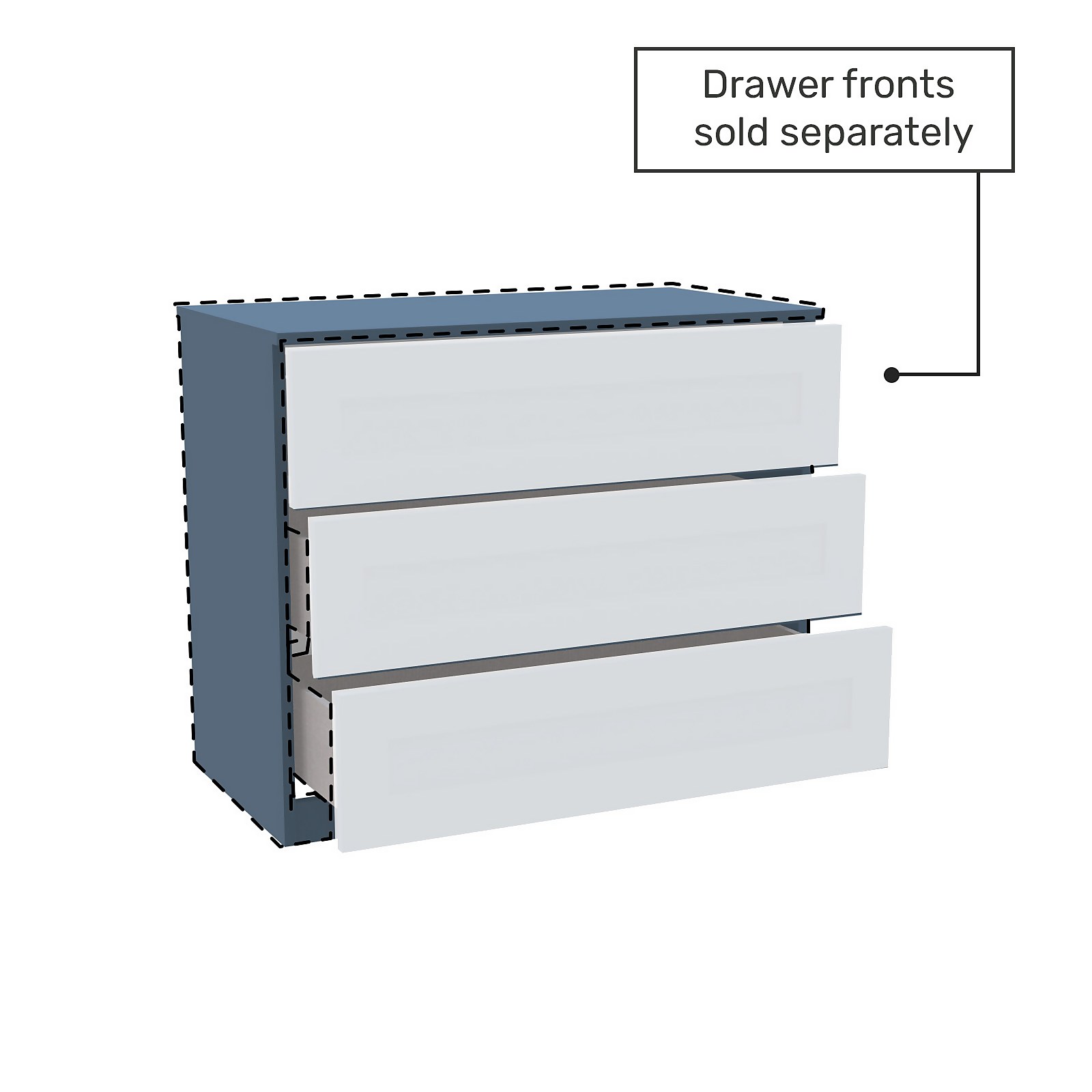 House Beautiful Realm Wide Chest of Drawers Cabinet - Navy Blue Shaker Price Comparisons | Compare The Build