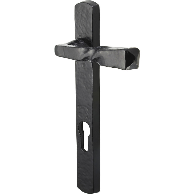 Old Hill Ironworks Barley Twist Narrow Plate Suite Lever Euro Handles 220mm x 30mm (Pair) in Black Cast Iron Price Comparisons | Compare The Build