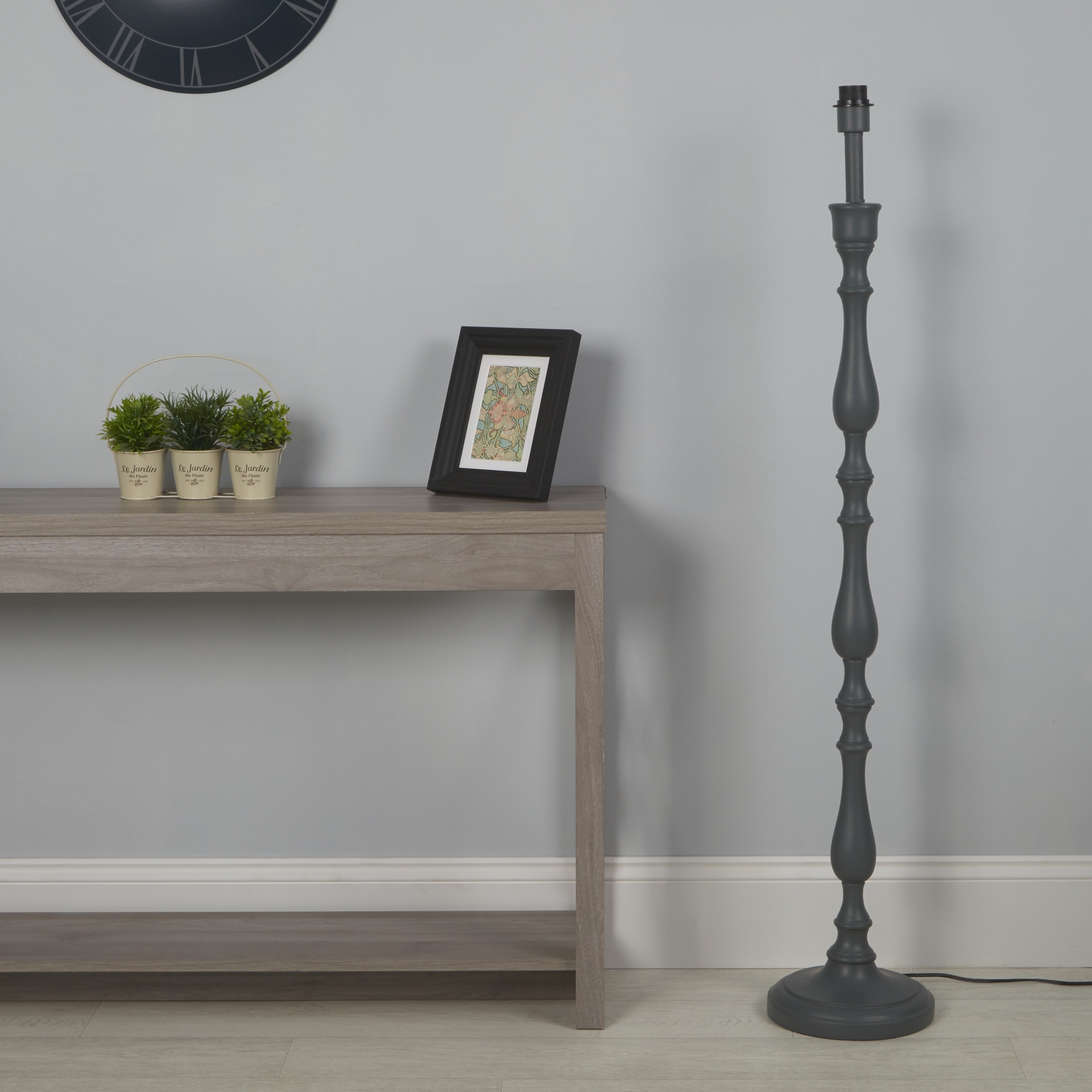 Candle Stick Floor Lamp Base - Grey | Compare The Build