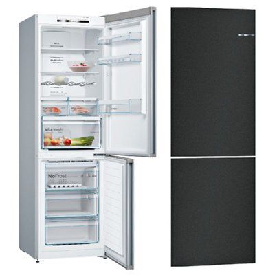 Bosch Black & Grey Freestanding Fridge Freezer With Coloured Panel Price Comparisons | Compare The Build