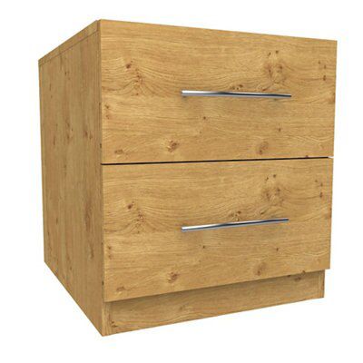 Darwin Oak Effect 2 Drawer Bedside Chest (H)546mm (W)500mm (D)566mm Price Comparisons | Compare The Build