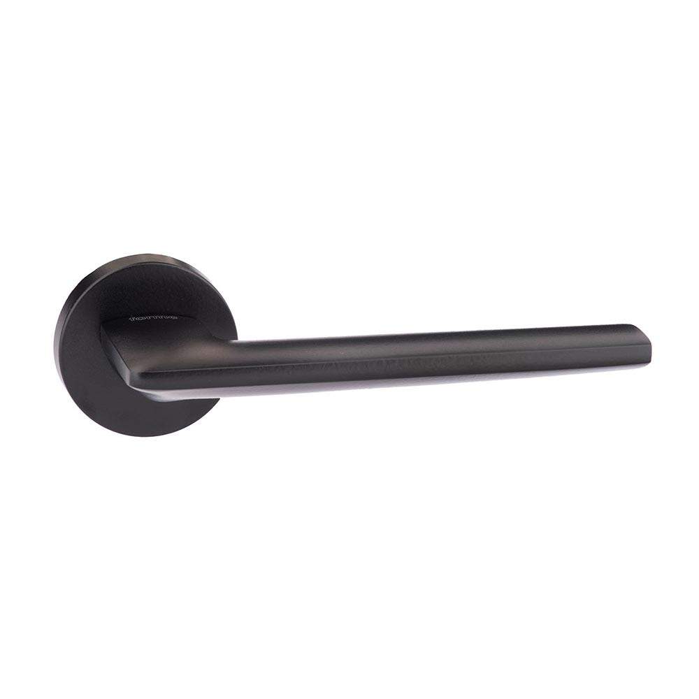 Atlantic Forme Boston Designer Lever on Minimal Round Rose - Matt Black Atlantic UK FMR422MB | Compare The Build