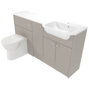 Deccado Benham Soft Suede Right Hand 1500mm Fitted Vanity & Toilet Pan Unit Combination with Right Hand Basin | Compare The Build