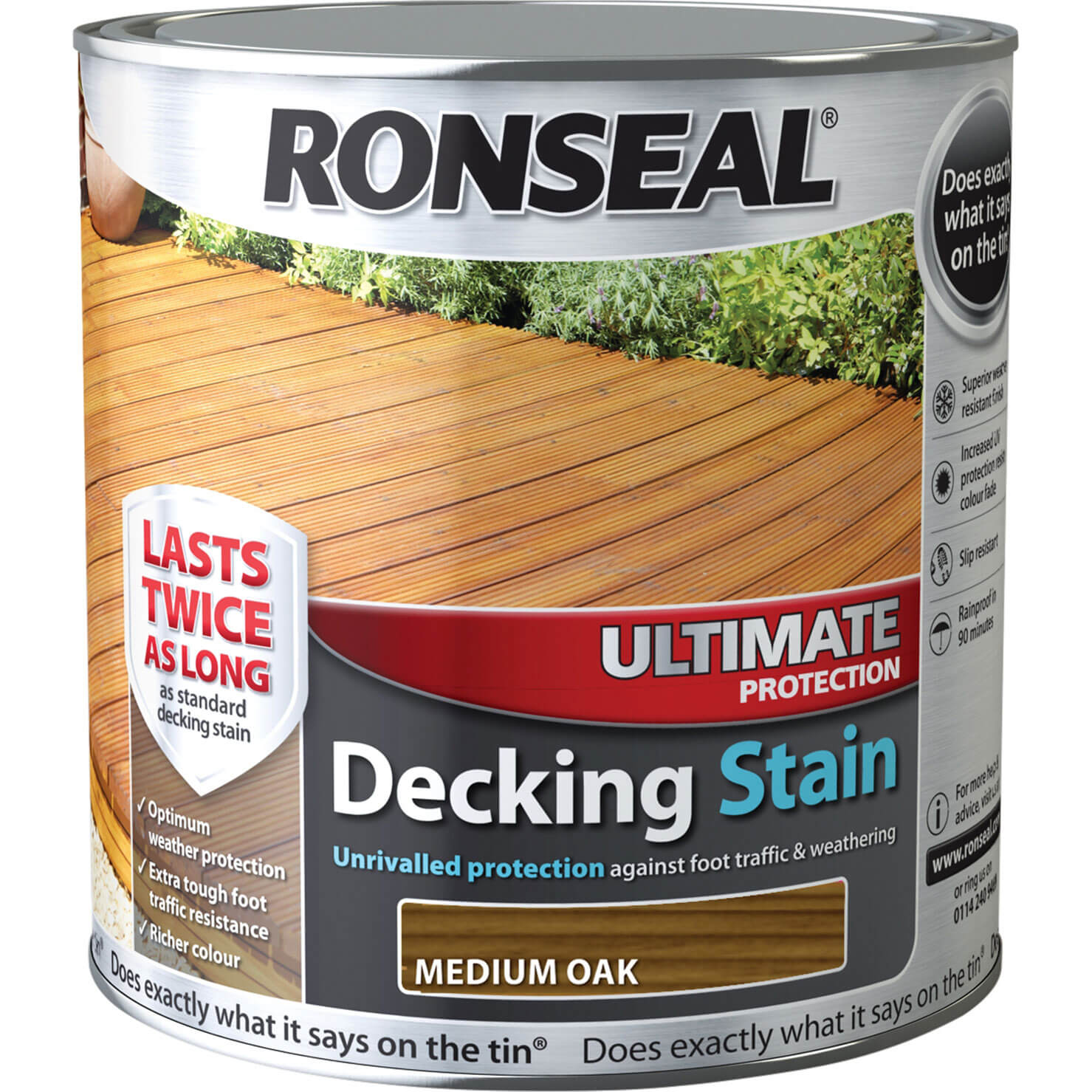 Ronseal Ultimate Medium Oak Matt Decking Wood Stain, 2.5L | Compare The Build