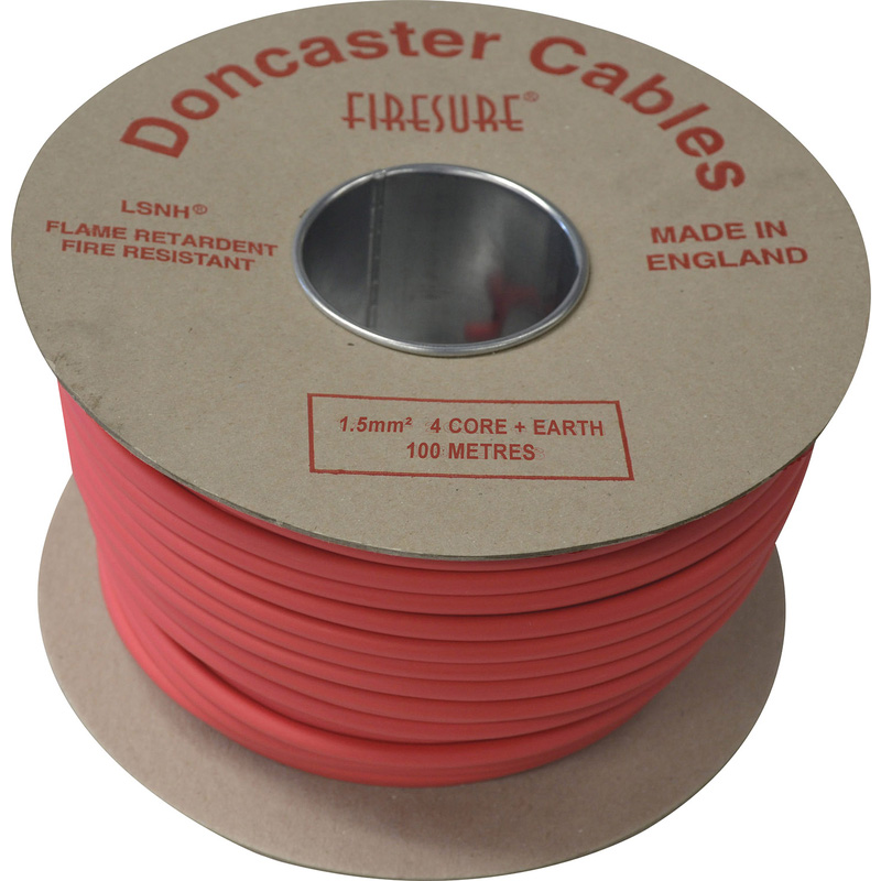 Doncaster Cables Firesure 500 1.5mm x 4 Core Fire Cable + 50 DC34 P Clips 100m in Red Price Comparisons | Compare The Build