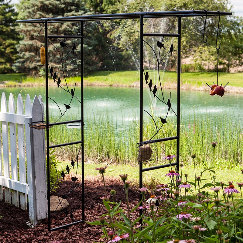 Panacea Birds Metal Garden Arch with Bird Feeding Station 7' x 7' Price Comparisons | Compare The Build