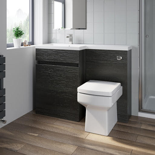 Artis Flat Pack Basin Vanity Unit & Royan Toilet Combination - 1100mm Charcoal Grey Left Hand Price Comparisons | Compare The Build