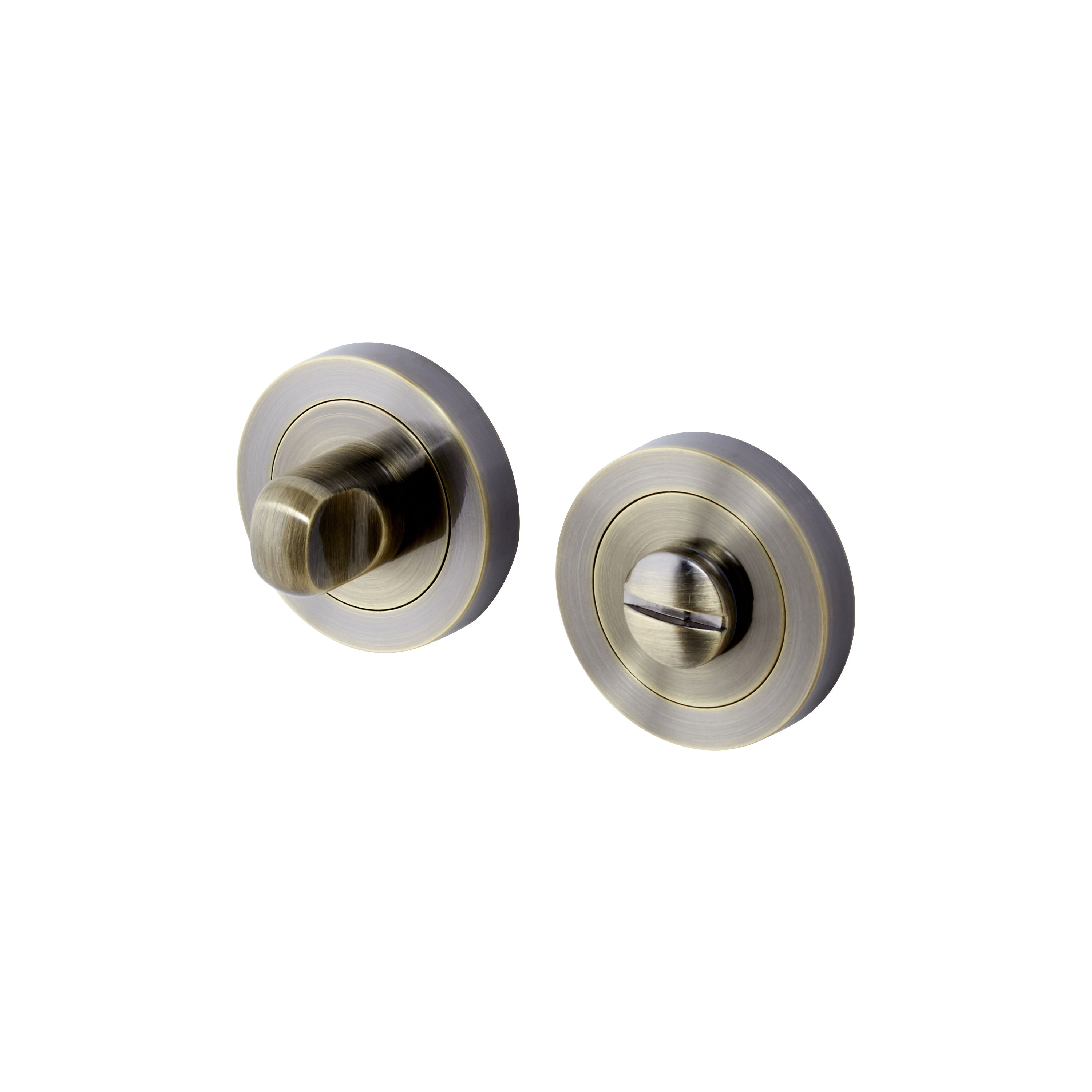 Colours Caspe Brass Effect Zamak Bathroom Turn & Release Lock (Dia)50mm, Pack Of 1 Price Comparisons | Compare The Build