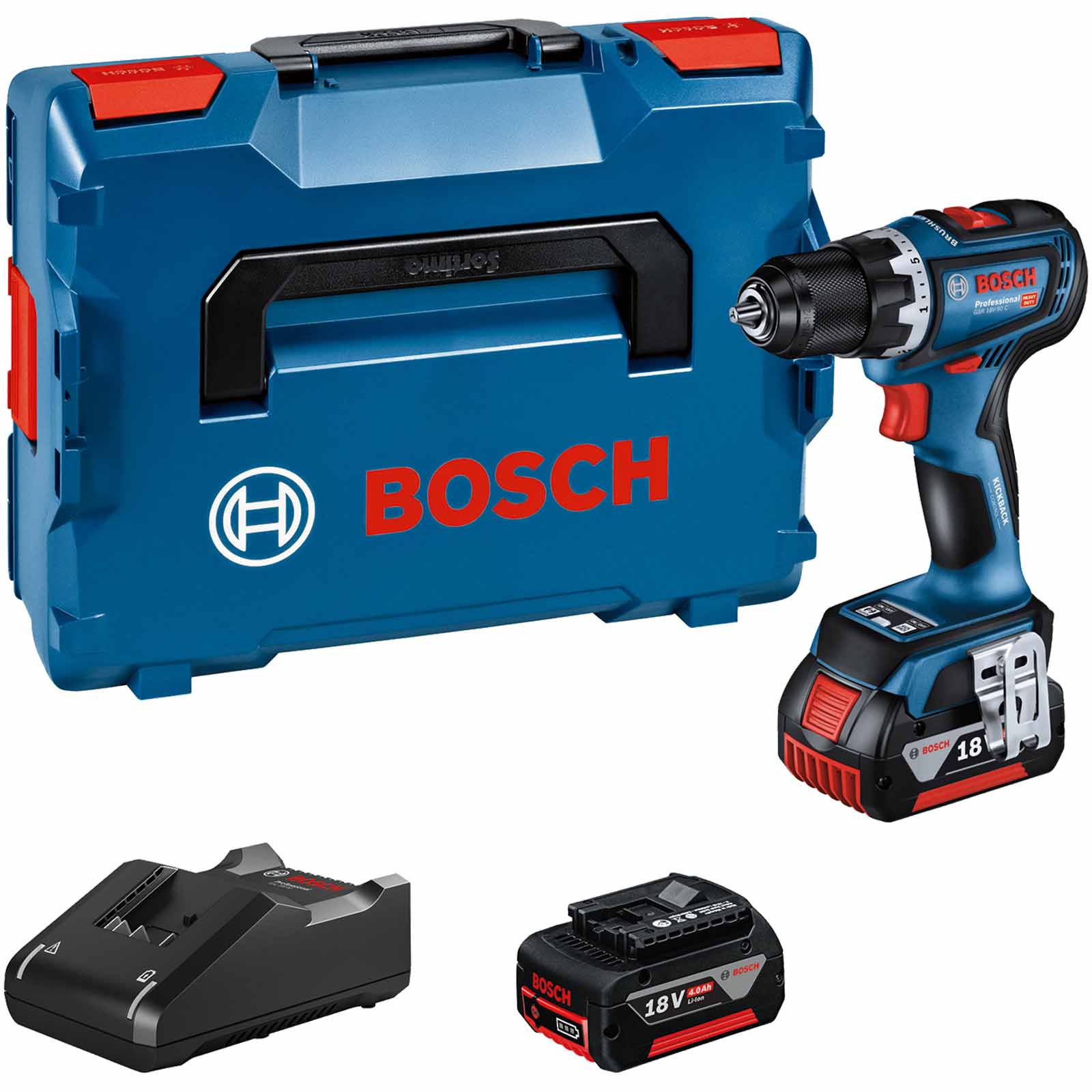 Bosch GSR 18V-90 C 18v Cordless Brushless Drill Driver 2 x 4ah Li-ion Charger Case Price Comparisons | Compare The Build