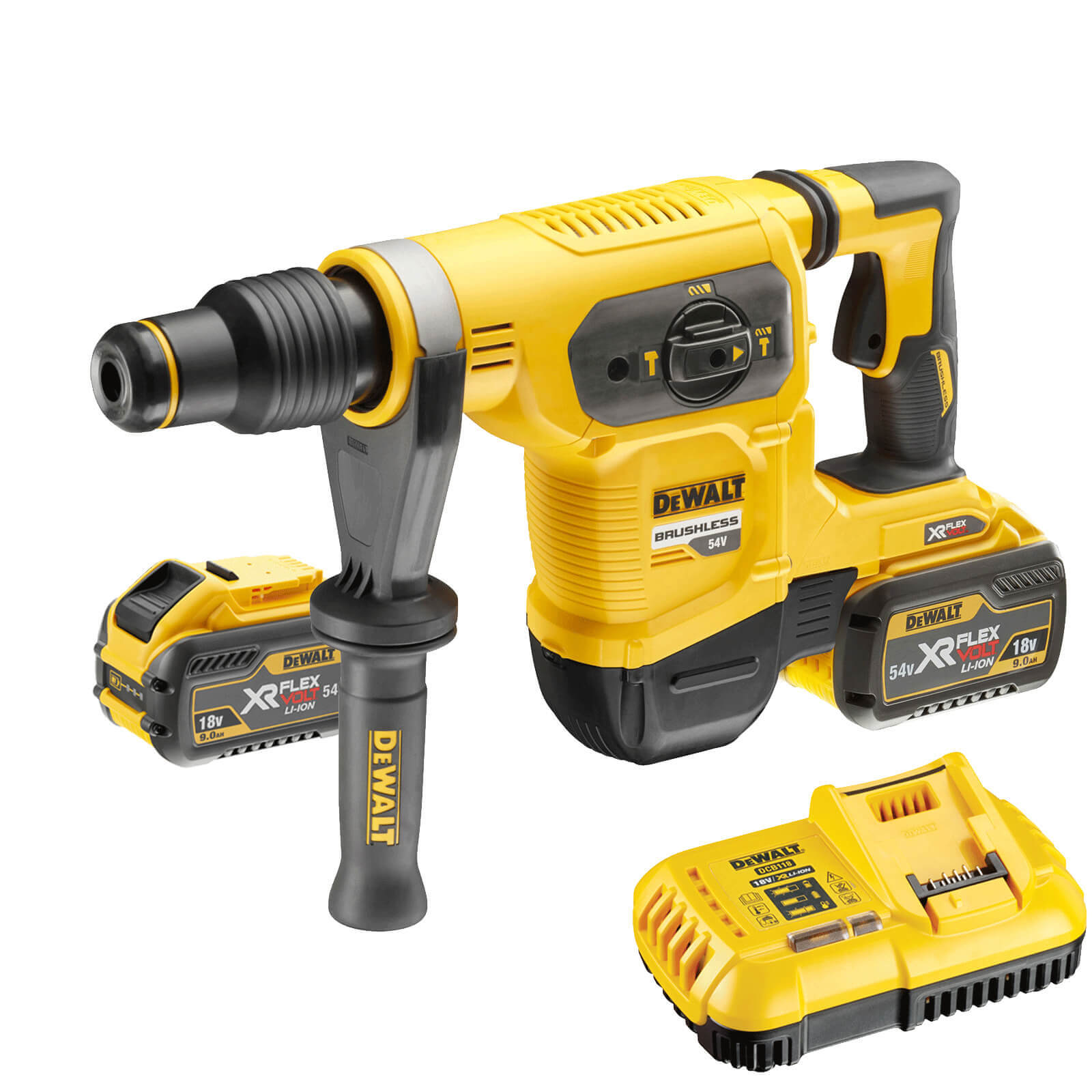 DeWalt DCH481 54v XR Cordless Brushless FLEXVOLT SDS Max Hammer Drill 2 x 9ah Li-ion Charger Case Price Comparisons | Compare The Build