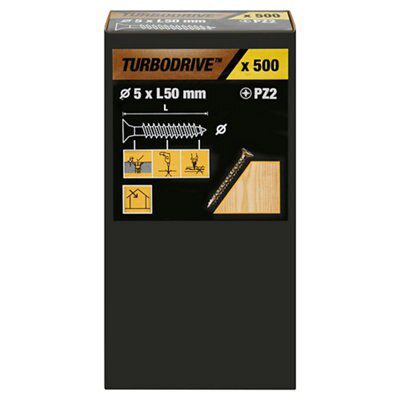 Turbodrive Steel Wood Screw (Dia)5mm (L)50mm Of 500 Price Comparisons | Compare The Build