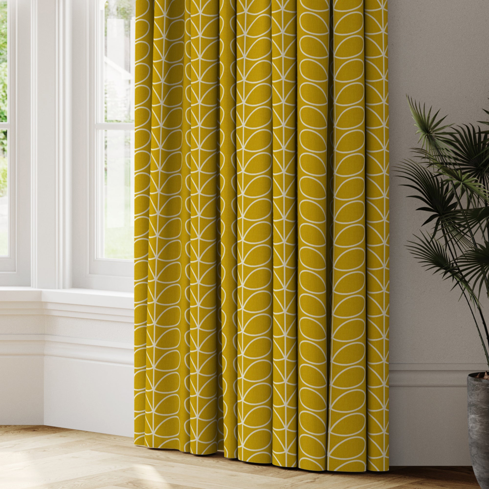 Orla Kiely Linear Stem Made to Measure Curtains yellow Price Comparisons | Compare The Build
