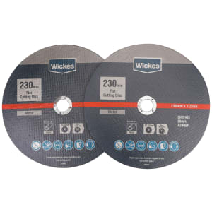 Wickes Metal Flat Cutting Disc 230mm - Pack of 2 | Compare The Build