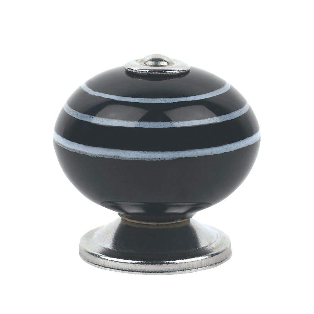 Black Chrome Effect Ceramic Furniture Knob (Dia)42mm, Pack | Compare The Build