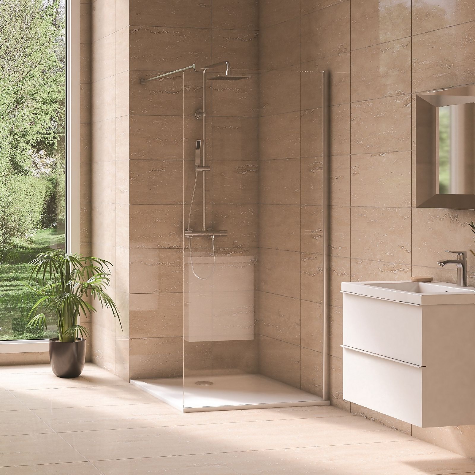 Aqualux Wet Room Shower Panel Glass - 900 x 2000mm Price Comparisons | Compare The Build