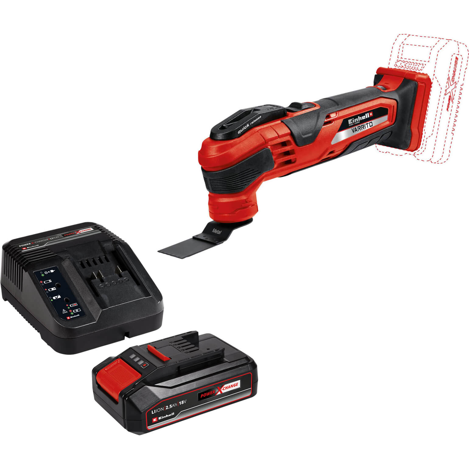 Einhell VARRITO 18v Cordless Oscillating Multi Tool 1 x 2.5ah Li-ion Charger No Case Price Comparisons | Compare The Build