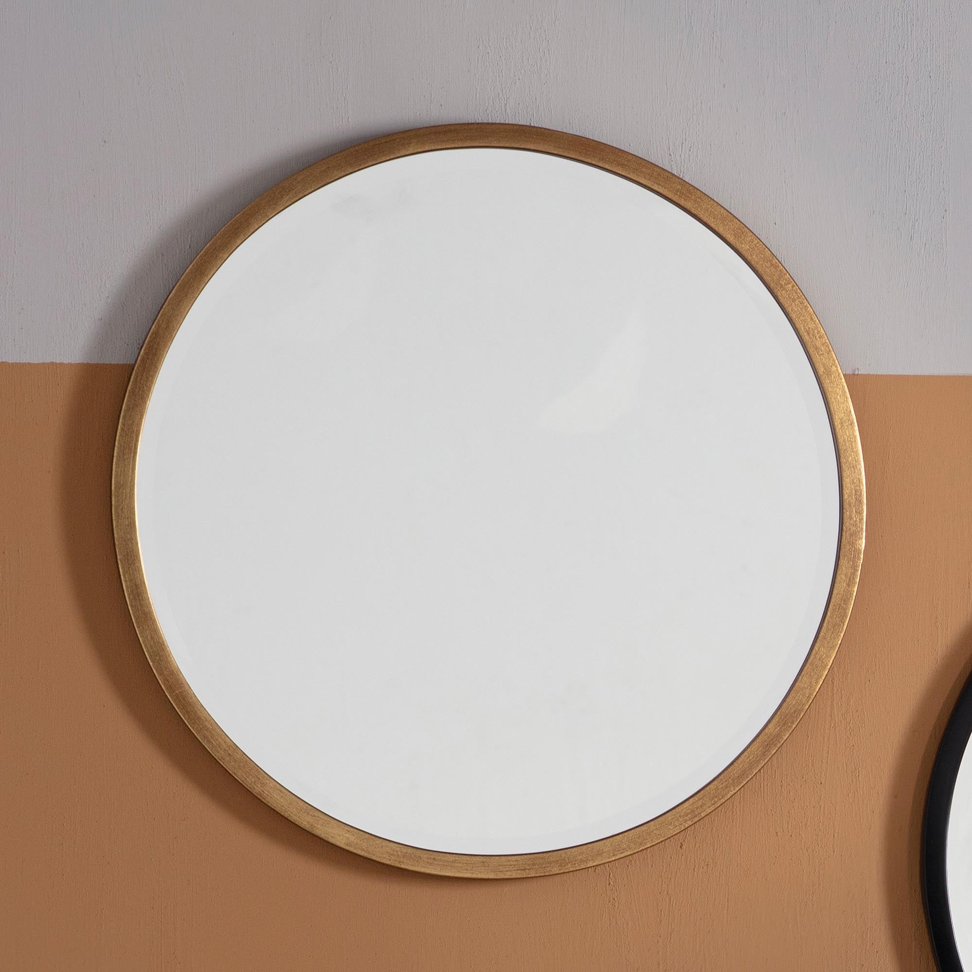 Henty Round Antique Gold Effect Wall Mirror, 60cm Gold Effect | Compare The Build