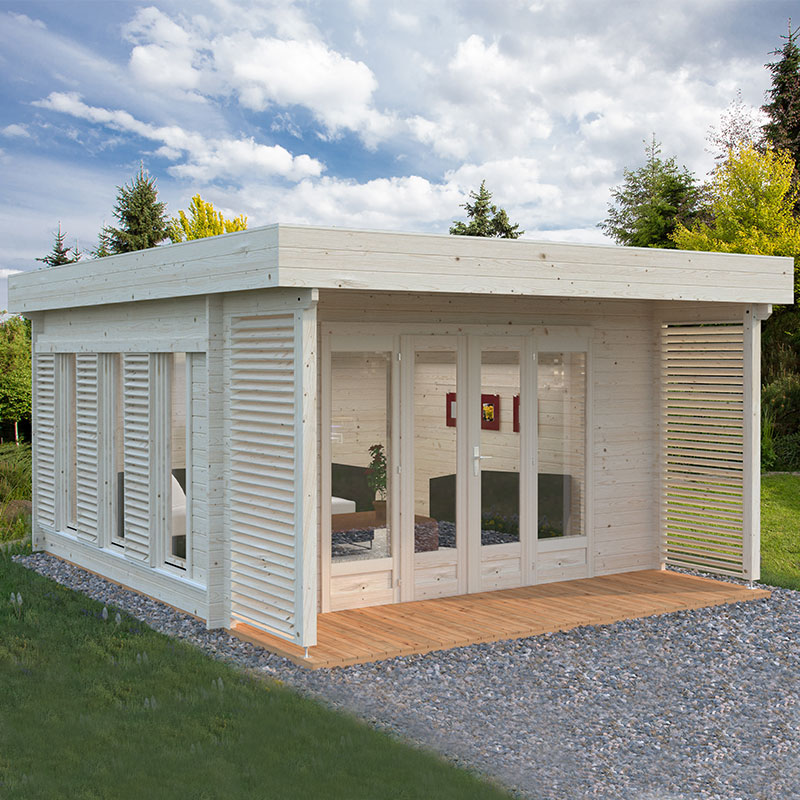 Palmako Caroline 4.3m x 5.4m Pent Log Cabin (44mm) | Compare The Build