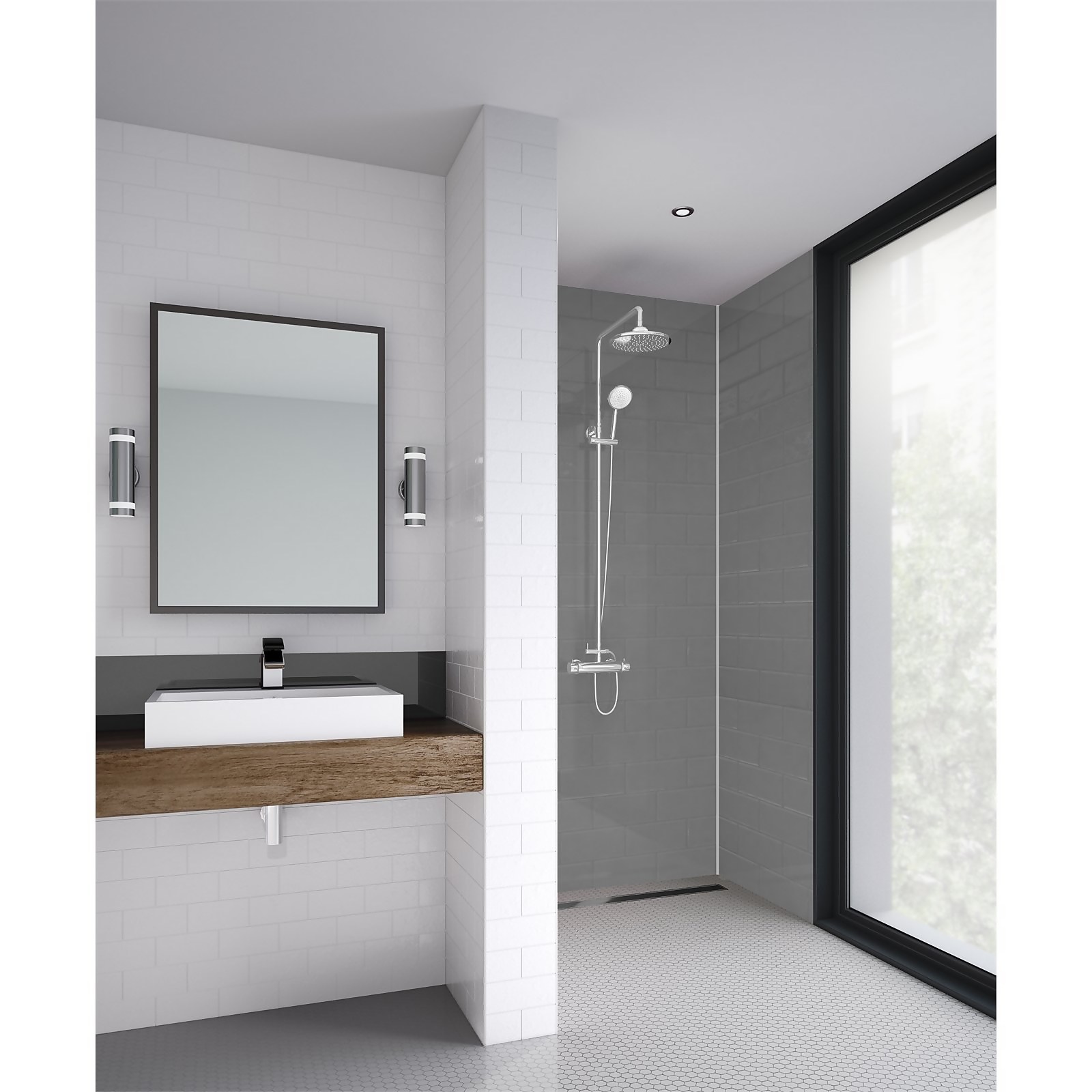 Wetwall Grey 3 Sided Shower Kit - Composite Price Comparisons | Compare The Build