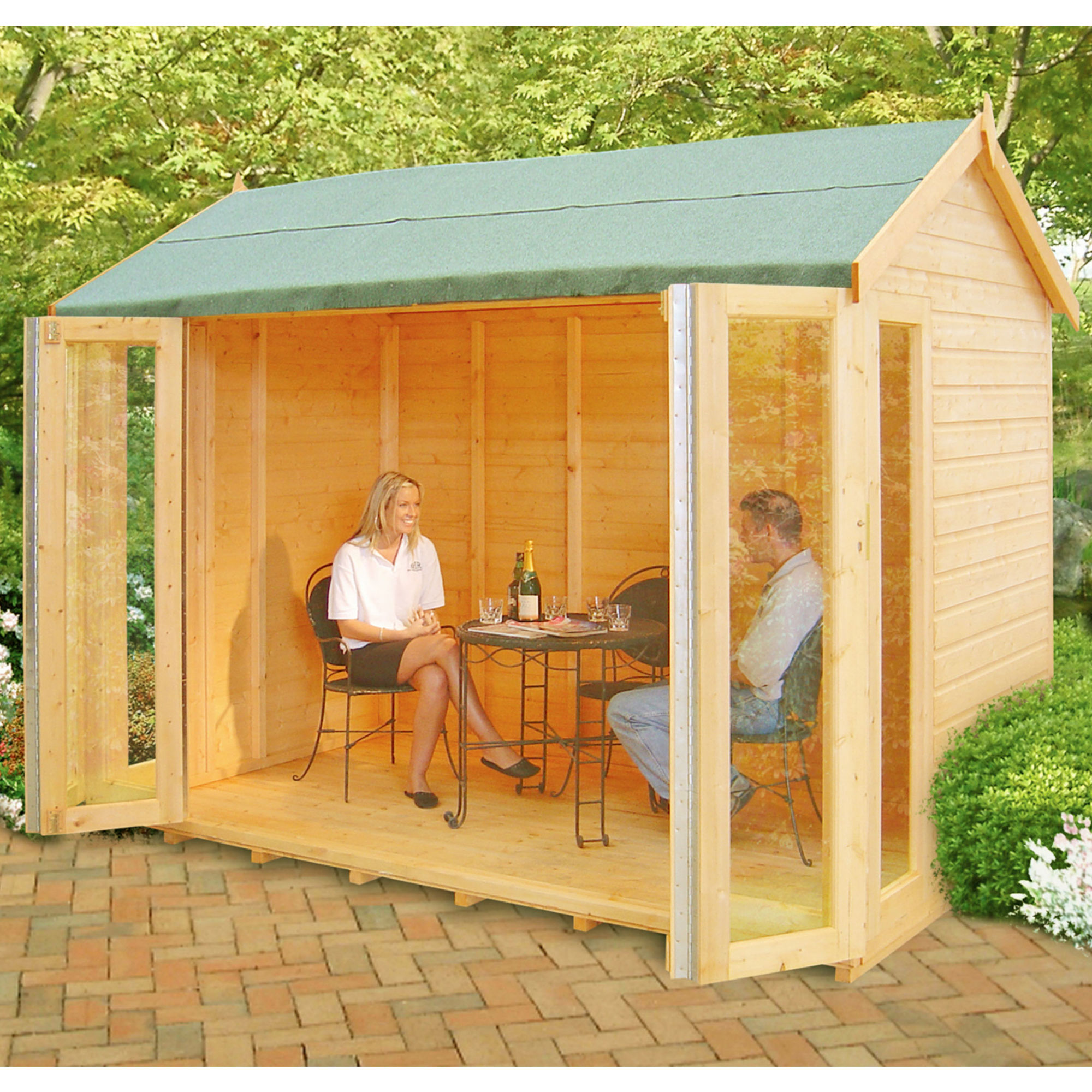 10'3 x 8'4 Shire Blenheim Wooden Summerhouse Price Comparisons | Compare The Build