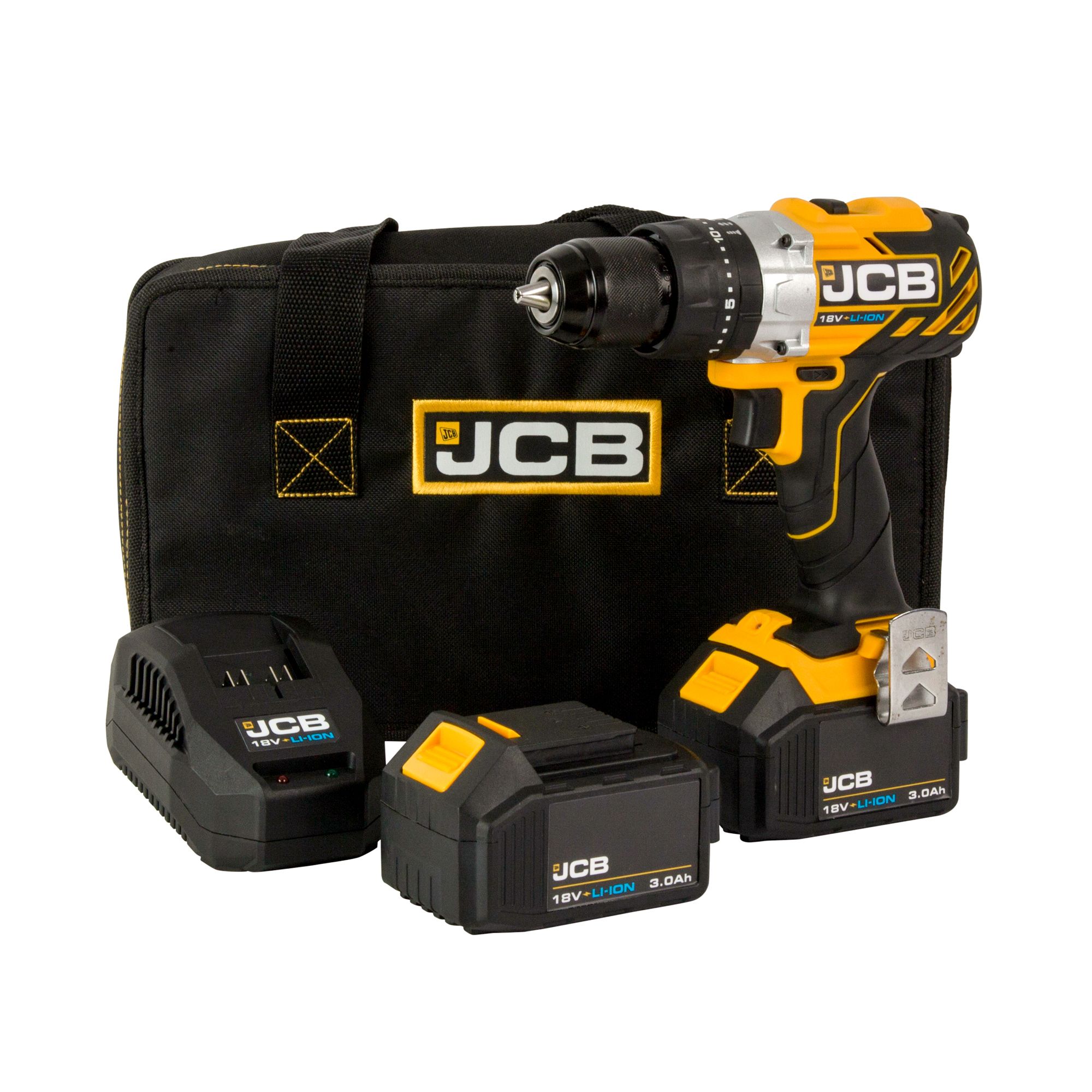 Jcb 18V 3Ah Li-Ion Cordless Combi Drill 2 Batteries Jcb-18Blcd-3 | Compare The Build