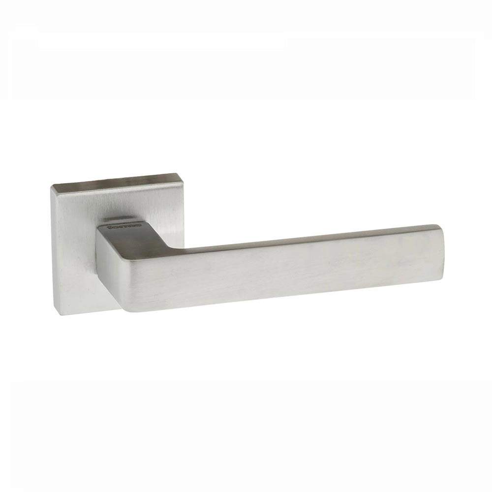 Atlantic Forme Asti Designer Lever on Minimal Square Rose - Satin Chrome Atlantic UK FMS254SC | Compare The Build