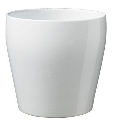 SK Brushed White Ceramic Plant Pot (Dia)24Cm | Compare The Build