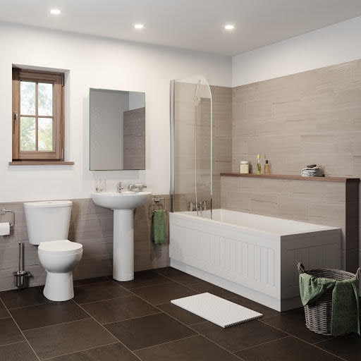 Bathroom Suite with Bath, Close Coupled Toilet & Basin - 1700mm Price Comparisons | Compare The Build