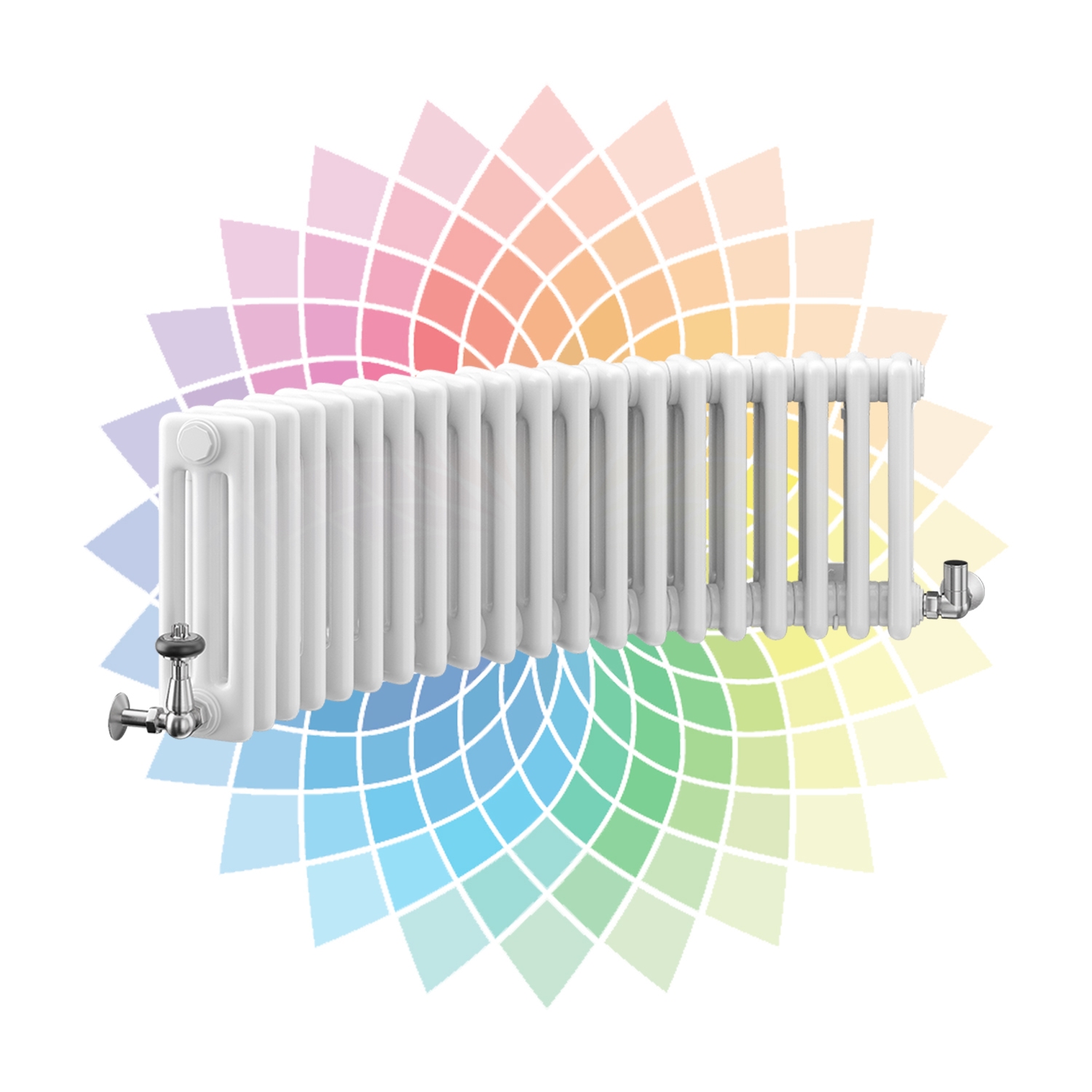 Nordic 3 Column Curved Horizontal Radiator, Custom Colour, 300mm x 1284mm | Compare The Build