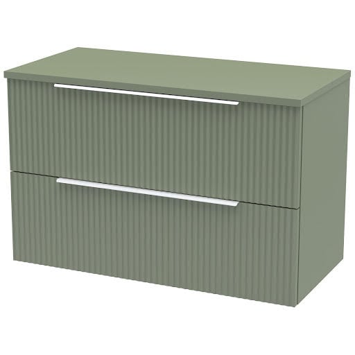 Regis Fluted Wall Hung Green Countertop Vanity Unit - 800mm Price Comparisons | Compare The Build