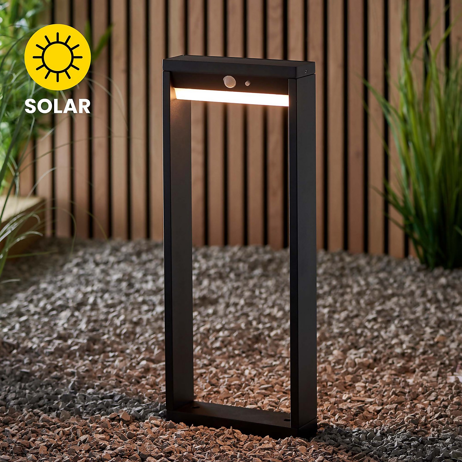 Dannah 50cm Photocell & PIR Solar Outdoor Floor Light - Black Price Comparisons | Compare The Build