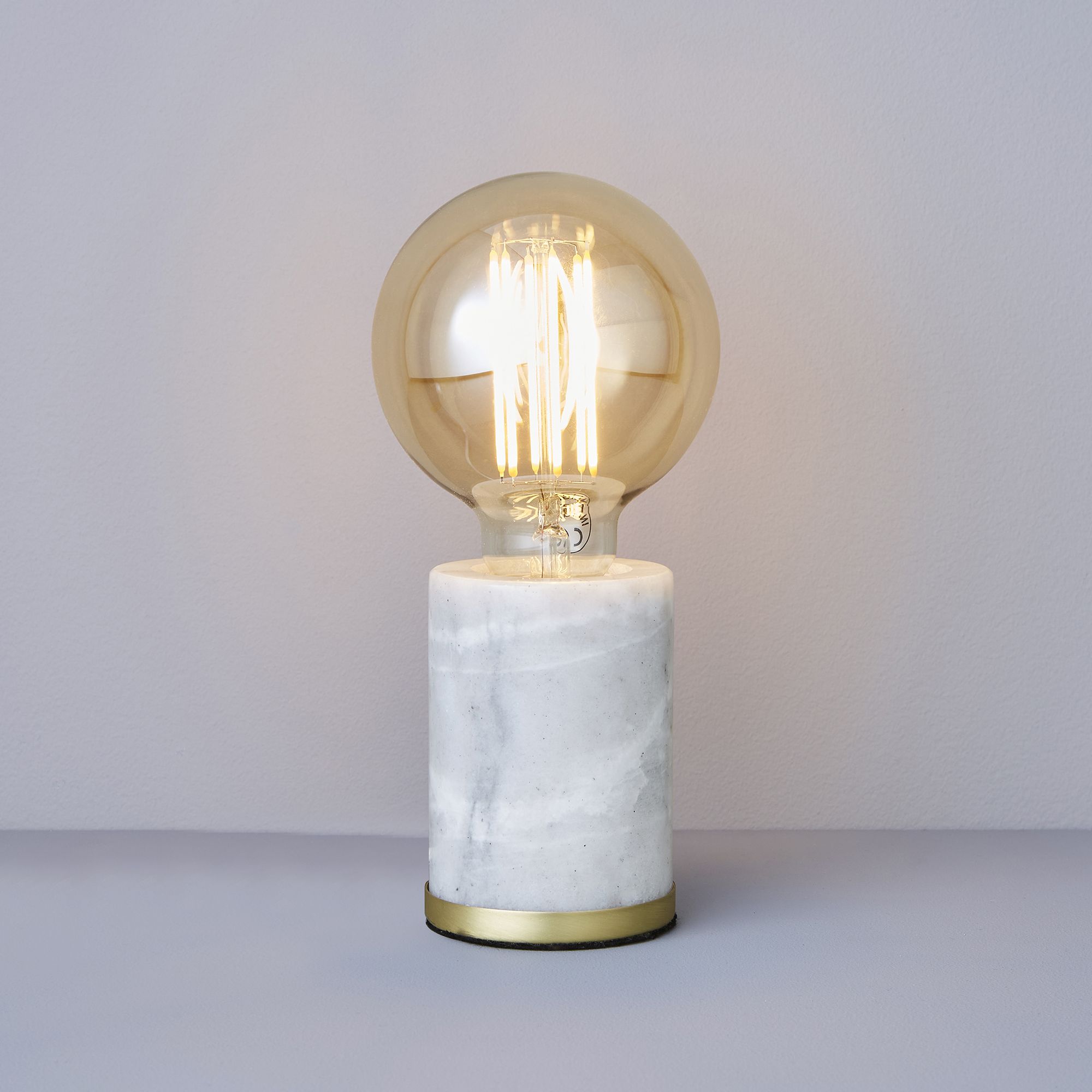 Inlight Matt White Marble Effect Cylinder Table Lamp Price Comparisons | Compare The Build