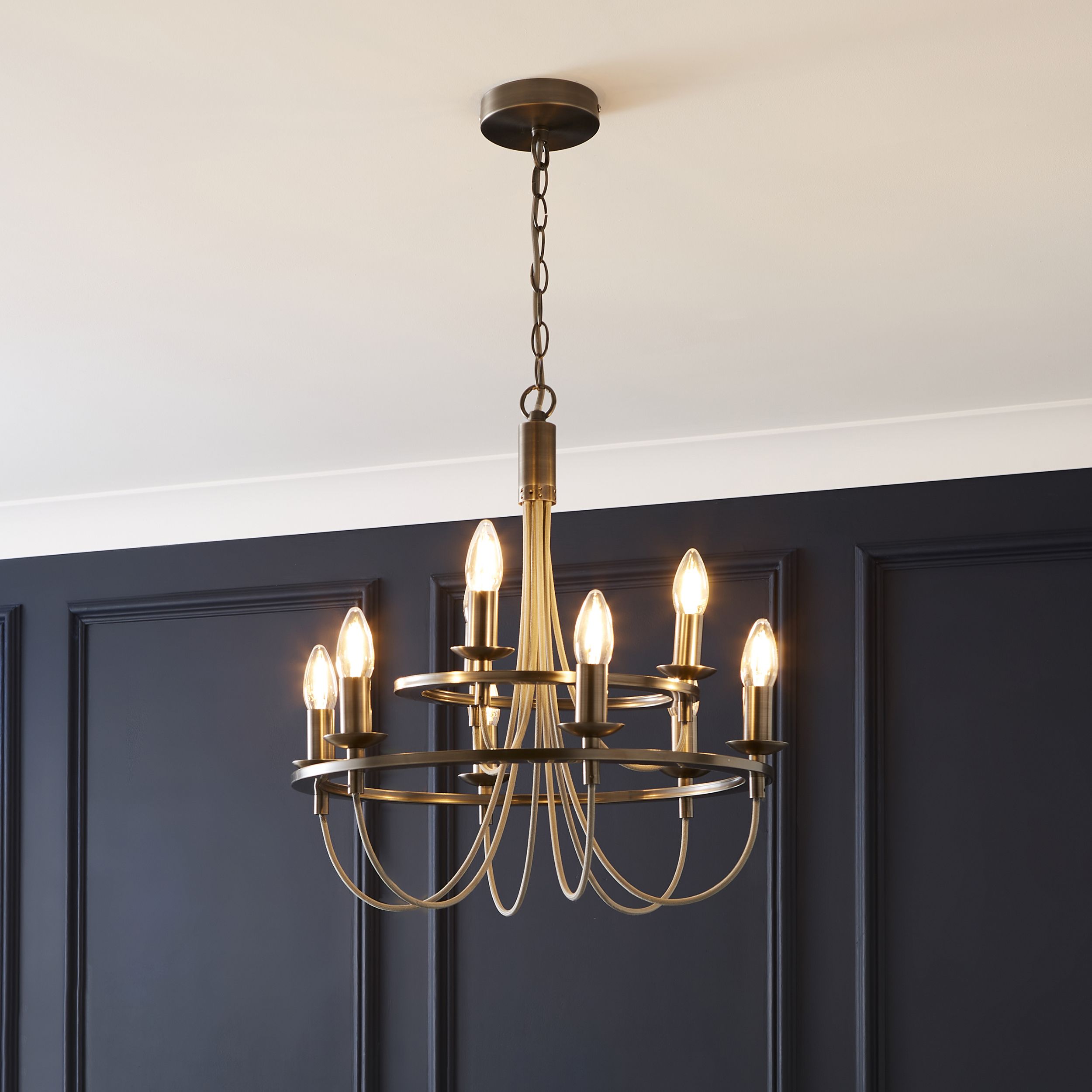 The Lighting Edit Massalia Matt Pewter Effect 9 Lamp Pendant Ceiling Light, (Dia)500mm Price Comparisons | Compare The Build