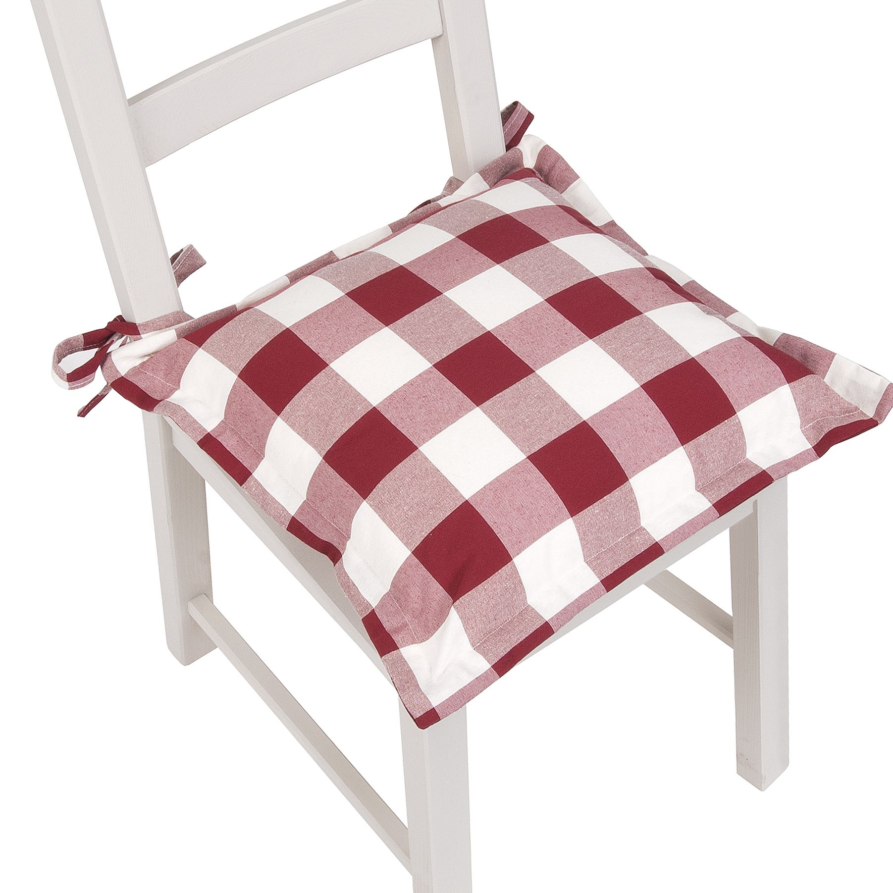 Colours Fauna Ivory & Red Checked Seat Pad Price Comparisons | Compare The Build