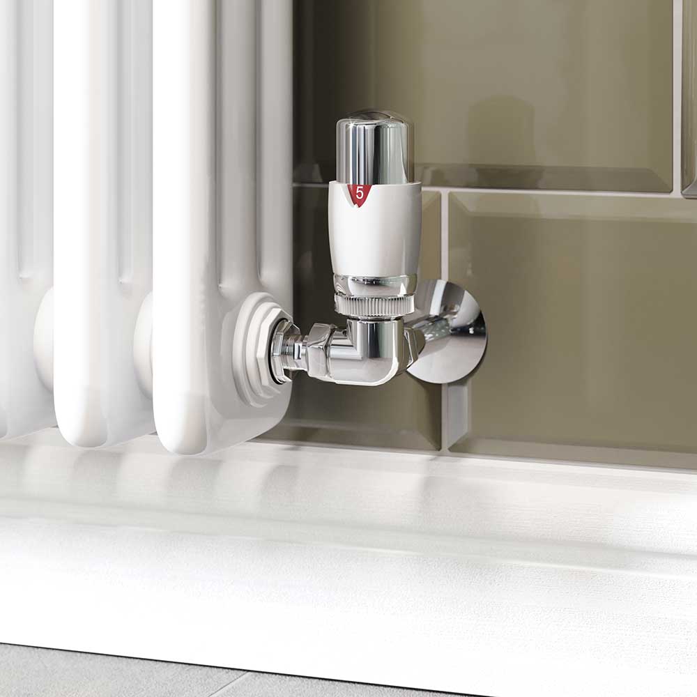 Trade Direct Thermostatic Valves, Modern, White/Chrome Corner - 8mm Price Comparisons | Compare The Build