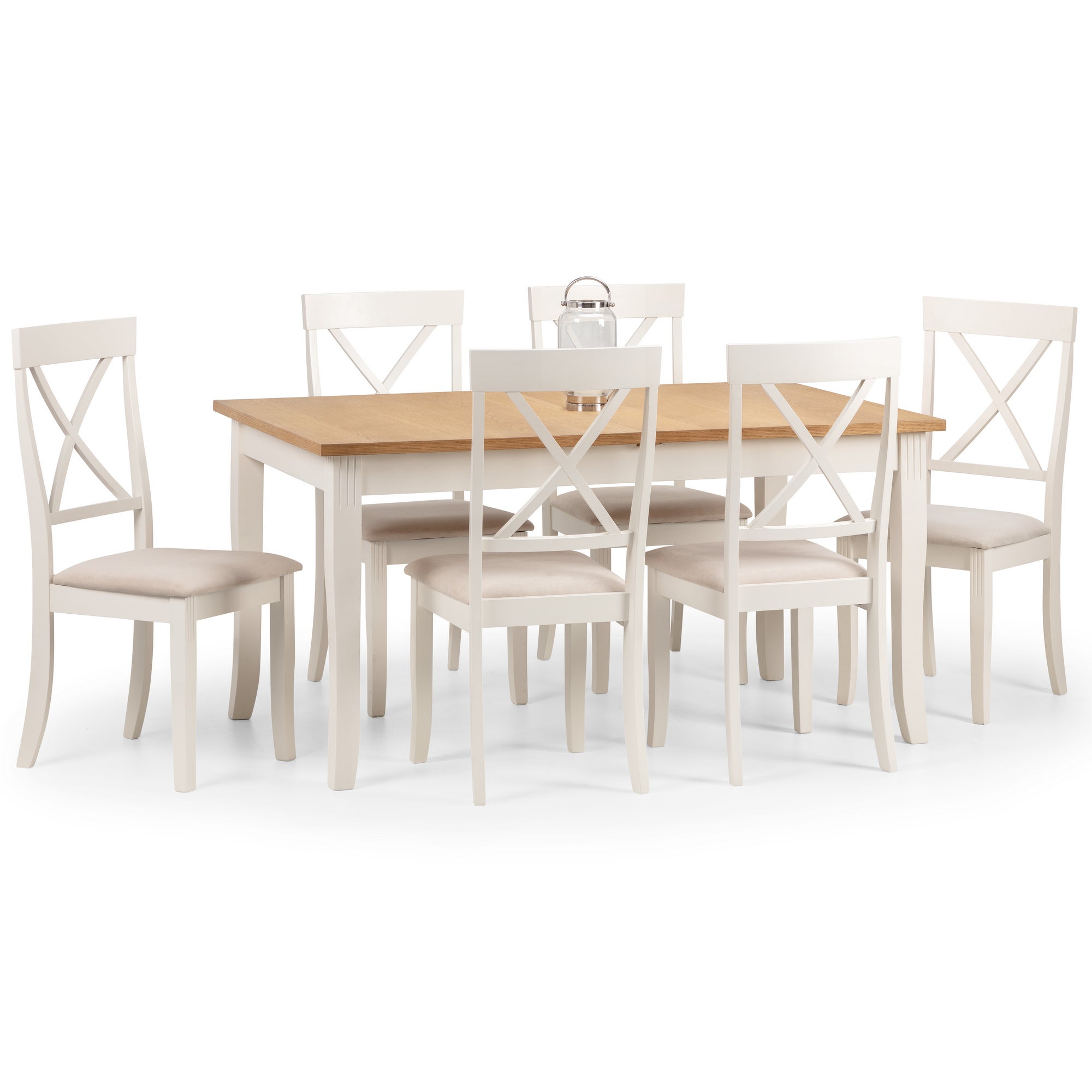 Davenport Extending Dining Table with 6 Chairs Cream Price Comparisons | Compare The Build