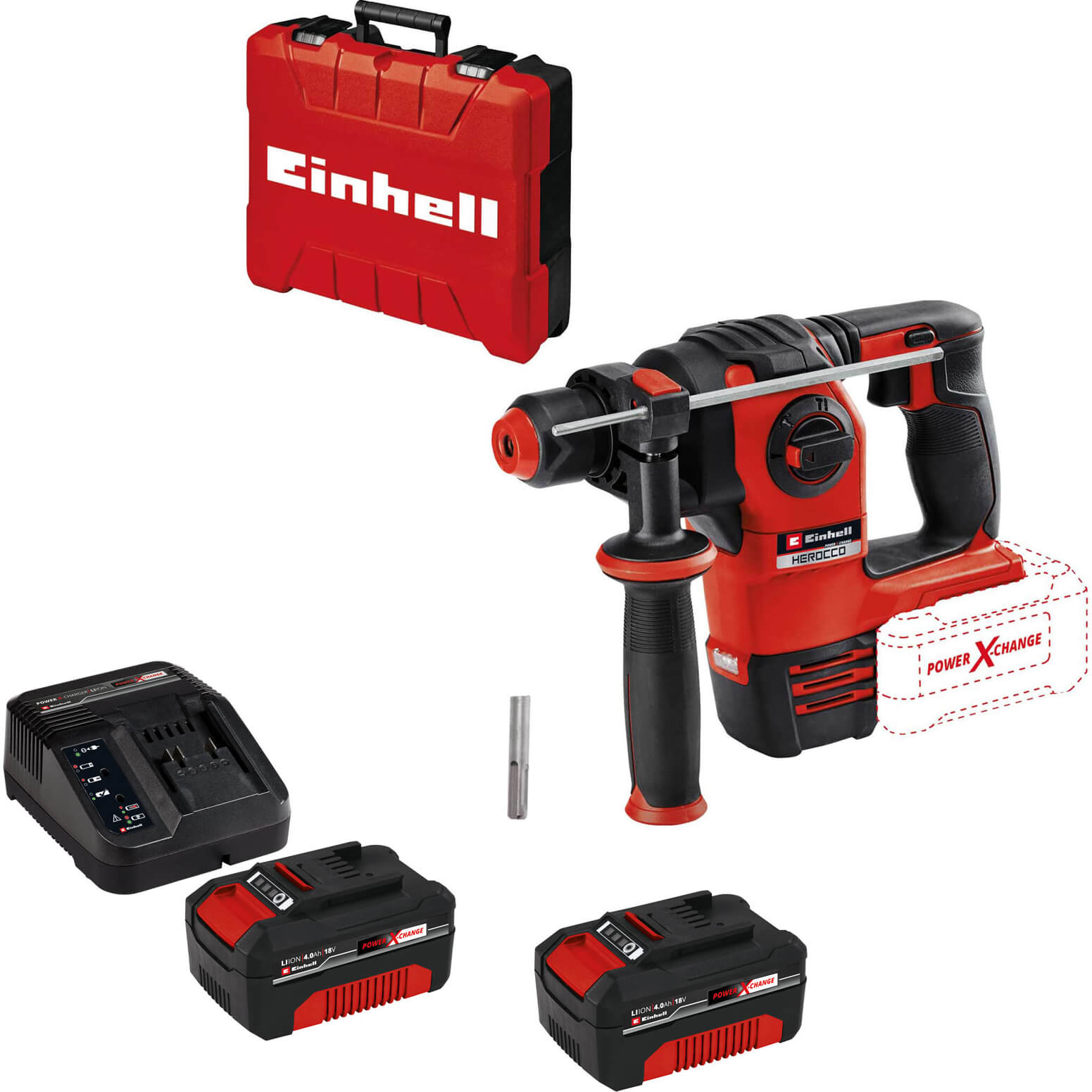 Einhell HEROCCO 18v Cordless Brushless SDS Plus Rotary Hammer Drill 2 x 4ah Li-ion Charger Case Price Comparisons | Compare The Build