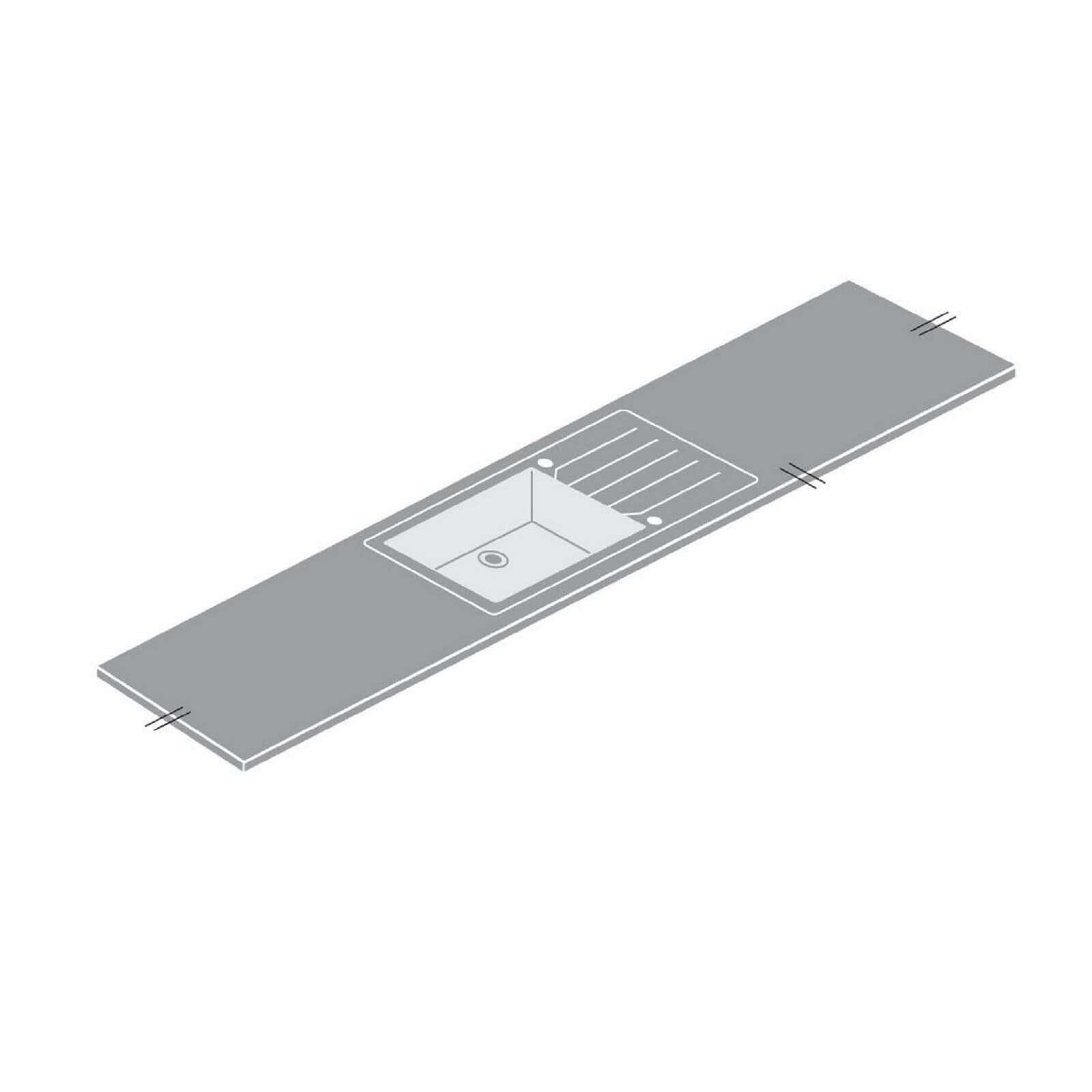 Maia Greystone Kitchen Sink Worktop - Universal Super Large Bowl - 3600 x 600 x 28mm Price Comparisons | Compare The Build