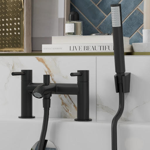 Merano Cosenza Bath Shower Mixer Tap with Shower Kit - Black | Compare The Build