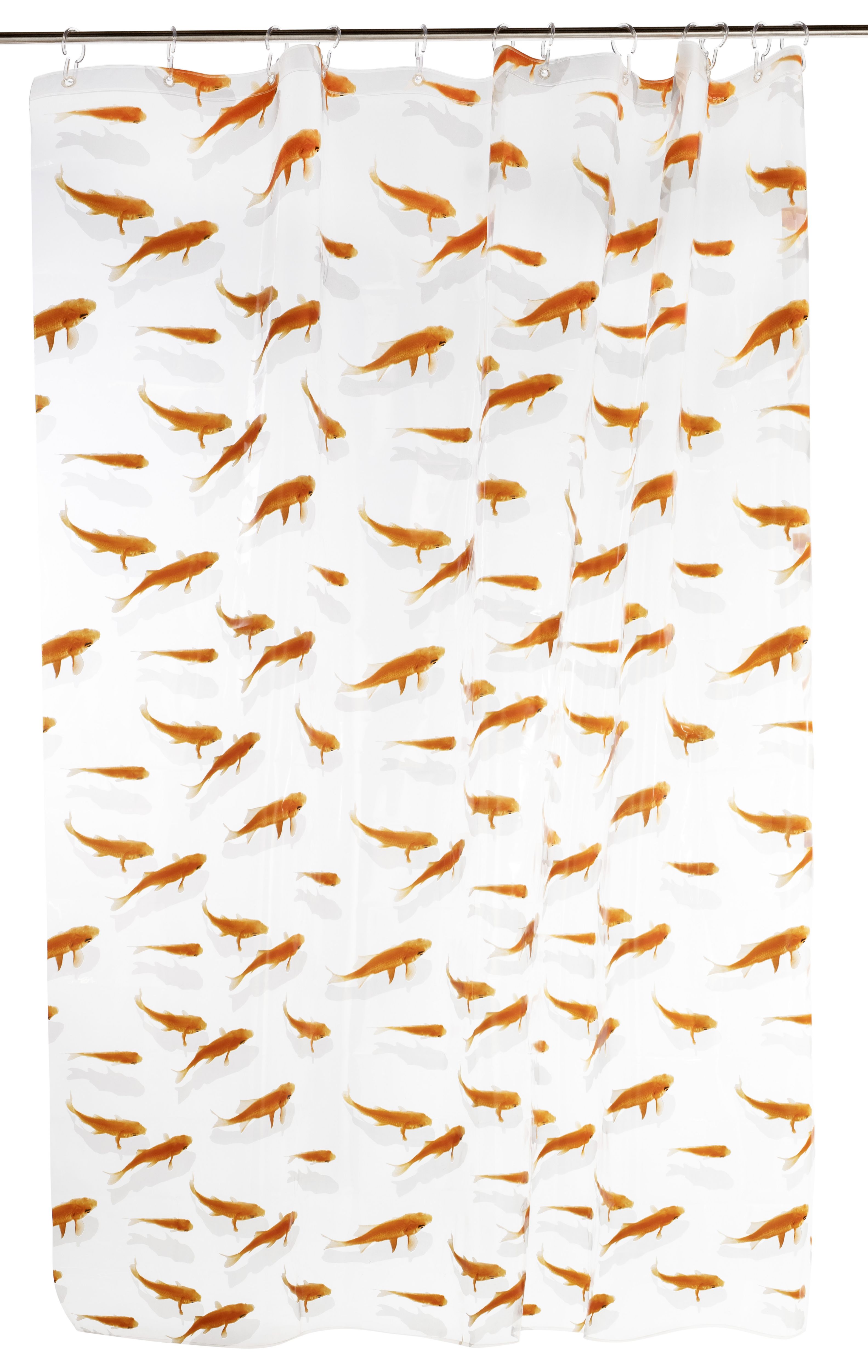 GoodHome Nosara Transparent & Orange Goldfish Shower Curtain (L)2000mm Price Comparisons | Compare The Build