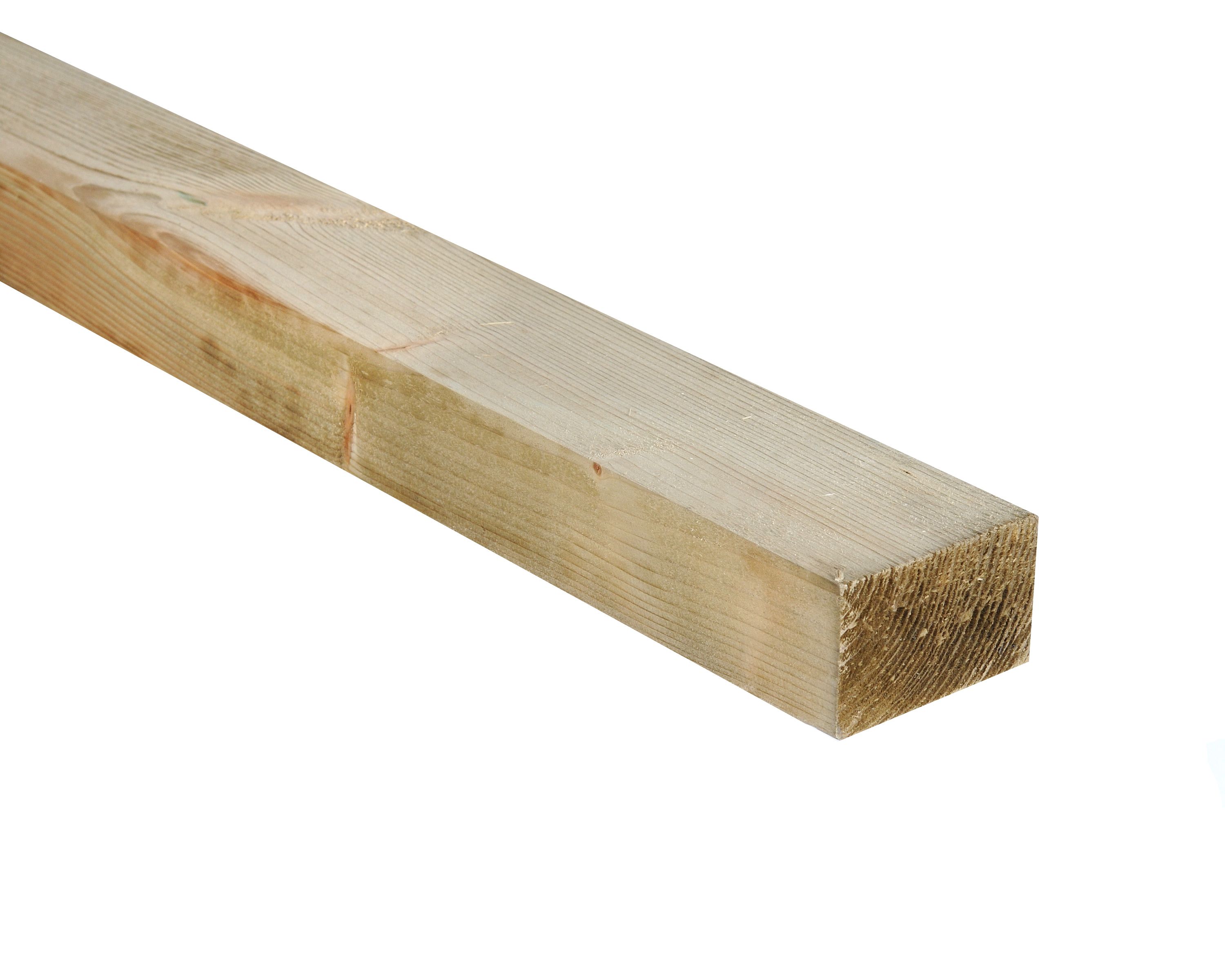 Treated Sawn Whitewood spruce Timber (L)2.4m (W)75mm (T)47mm, Pack of 4 | Compare The Build