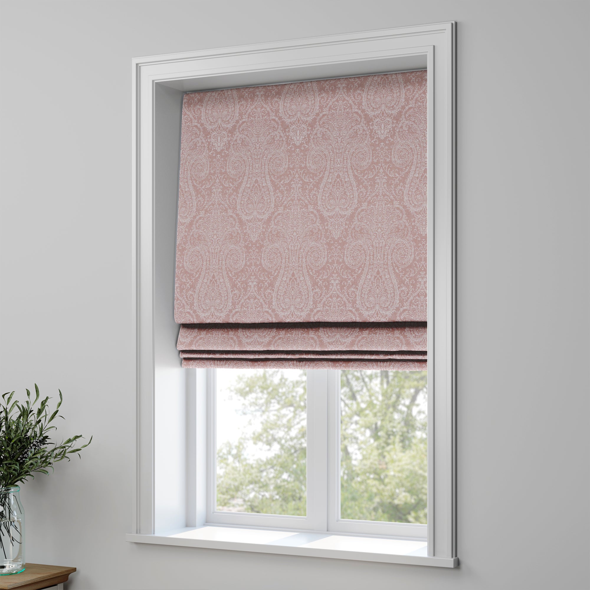Giselle Made to Measure Roman Blind Giselle Printed Dusky Rose Price Comparisons | Compare The Build