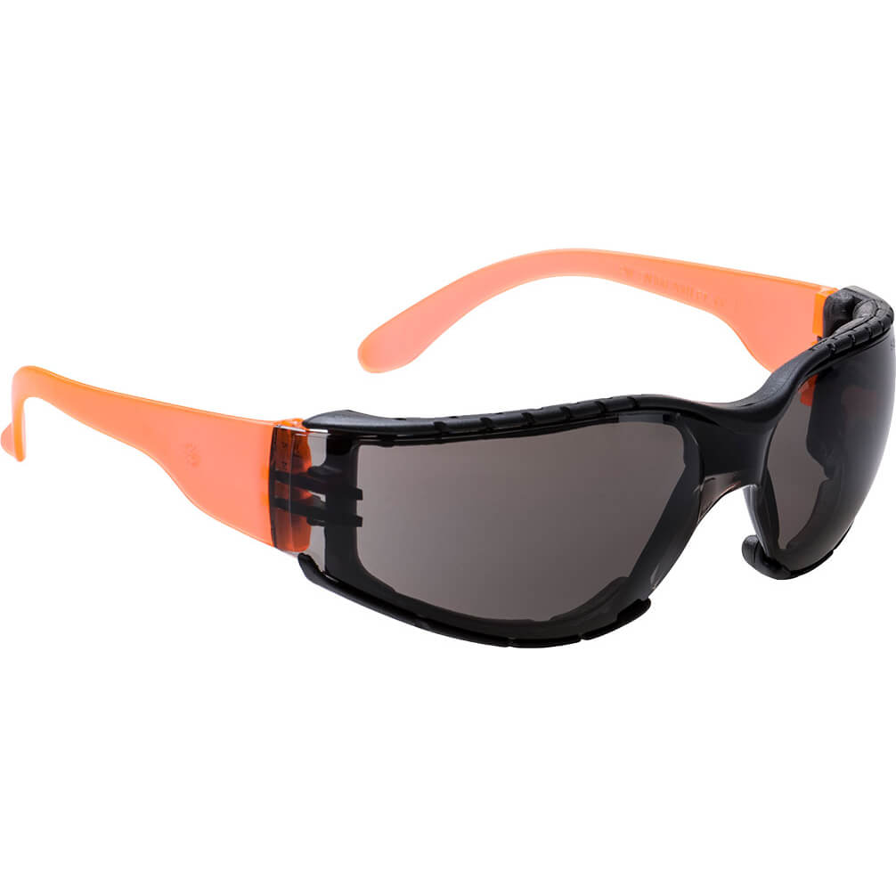 Portwest Wrap Around Plus Safety Glasses Peach Smoke | Compare The Build